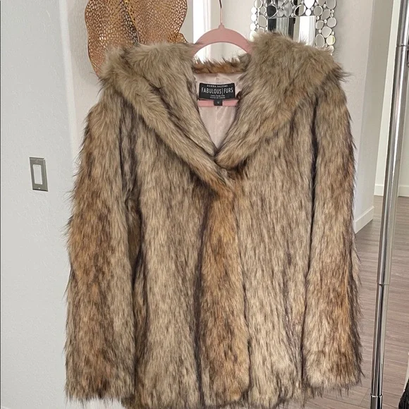 Fabulous Furs Brown Faux Fur Coat - Picture 1 of 10